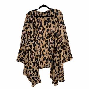 Oversized Pretty Little Thing Cheetah Print Draped Cardigan Kimono Size 3X